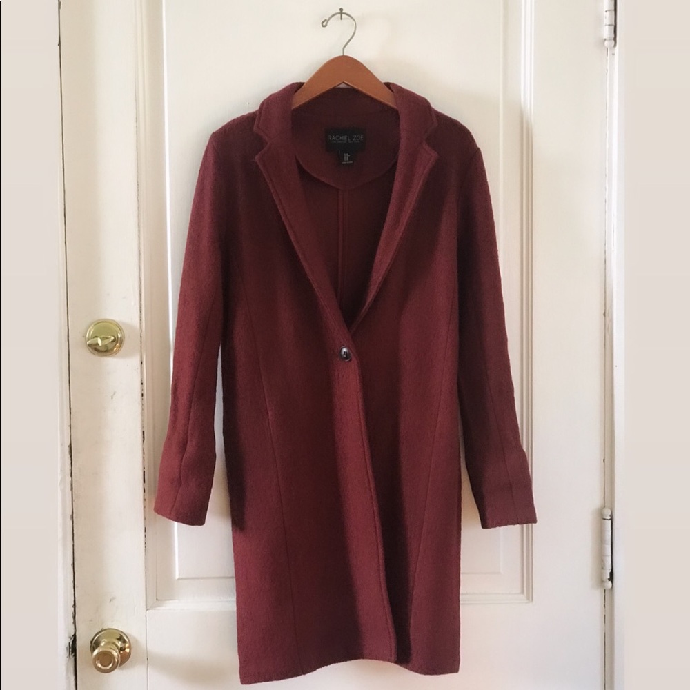 Rachel Zoe rust orange wool blend coat